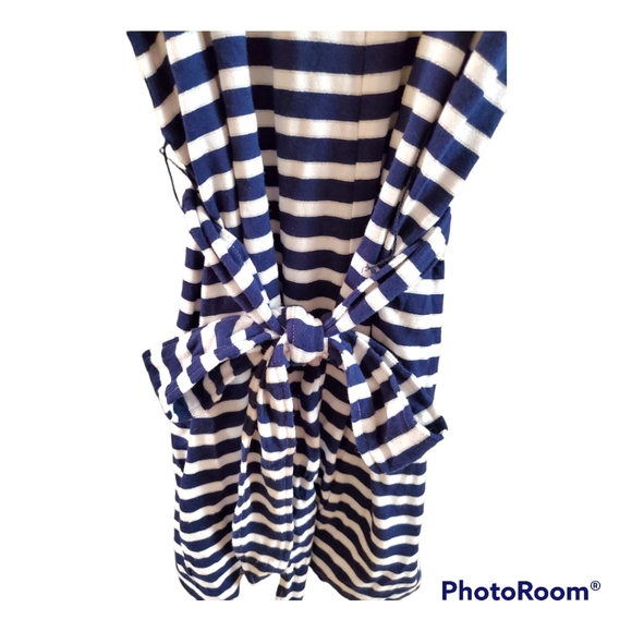 Loft beach shorts romper XS navy stripe silver metallic nautical - Picture 2 of 8